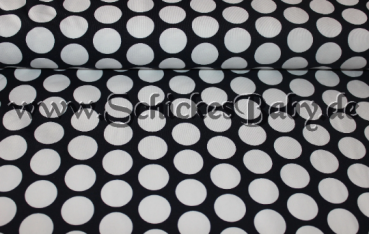 Jersey - Big Dots - Dunkelblau / Weiß - Hilco